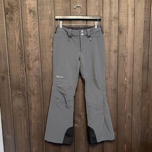 Marmot Womens Gray Softshell Fleece Lined Snow Ski Sno Board Pants Bootcut Sz S